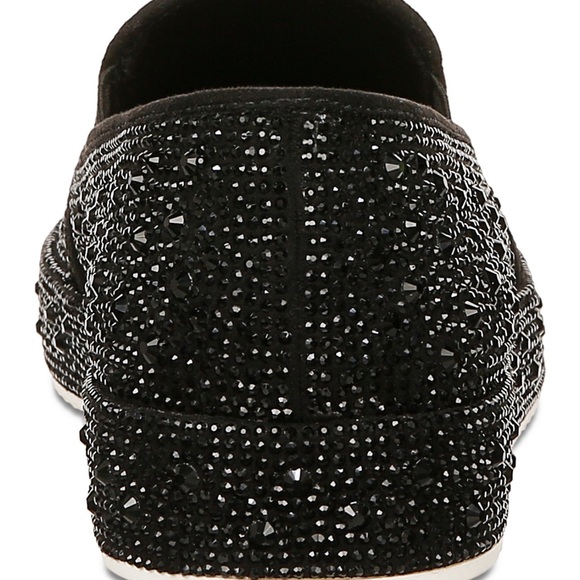 INC Sz 7 Lenna Black Bling Slip-On Heat Set Stone Embellished Sneakers - Picture 4 of 14